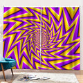 Yellow Big Bang Moving Optical Illusion Pencil Pleat Curtains