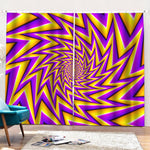 Yellow Big Bang Moving Optical Illusion Pencil Pleat Curtains