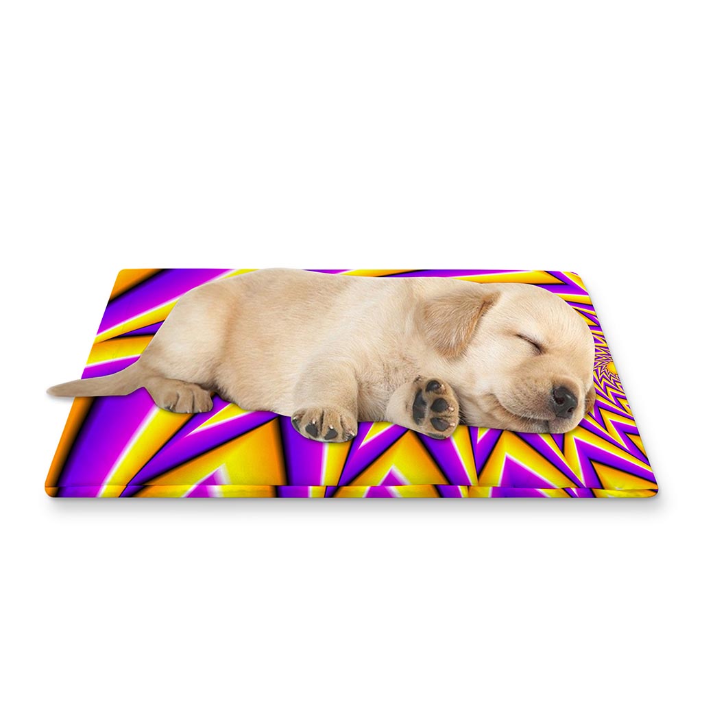 Yellow Big Bang Moving Optical Illusion Pet Cooling Mat Cover