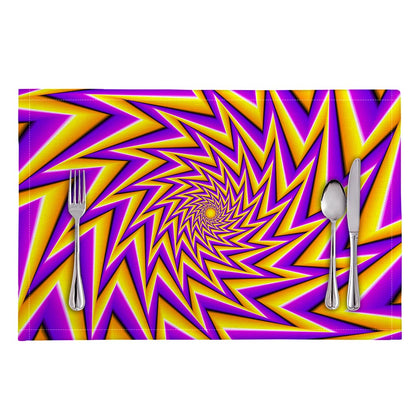 Yellow Big Bang Moving Optical Illusion Placemat