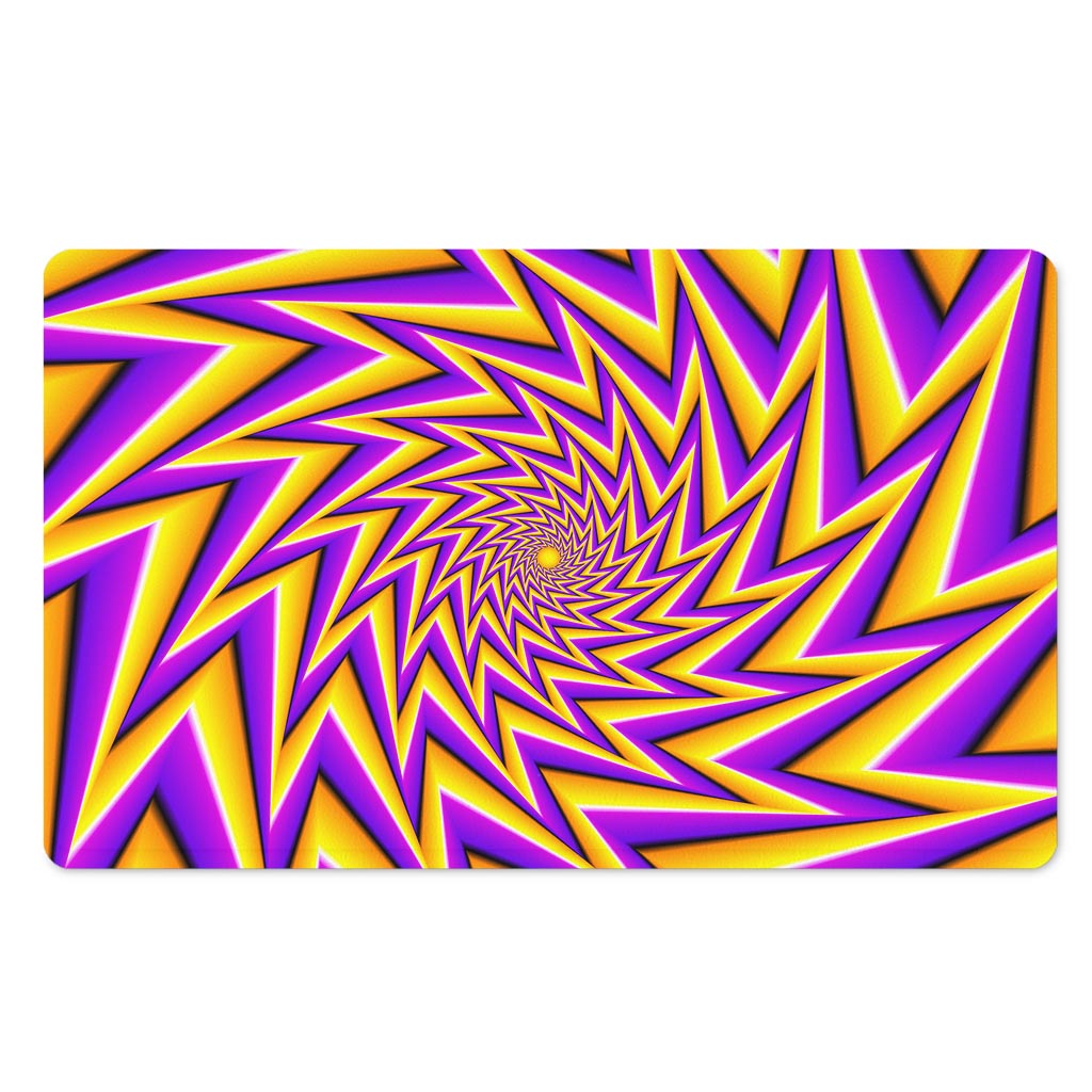 Yellow Big Bang Moving Optical Illusion Polyester Doormat
