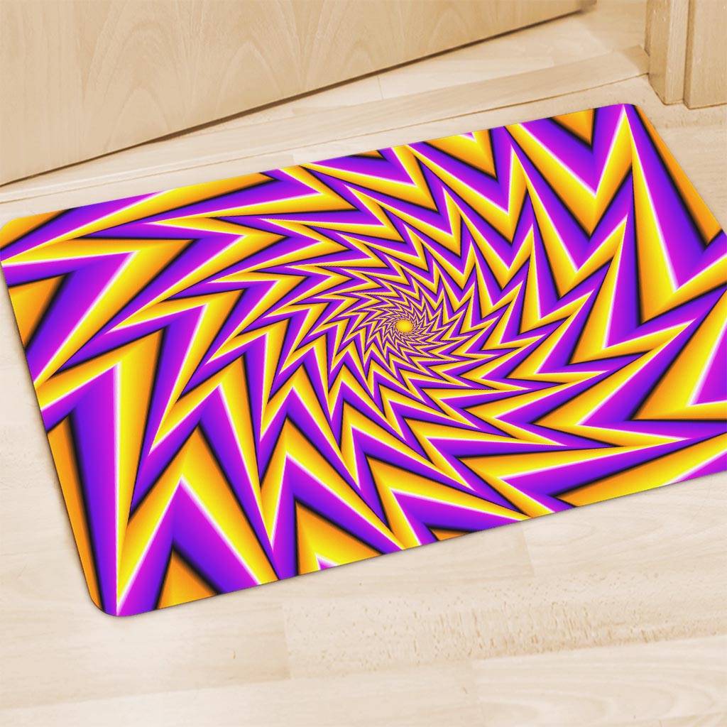 Yellow Big Bang Moving Optical Illusion Polyester Doormat
