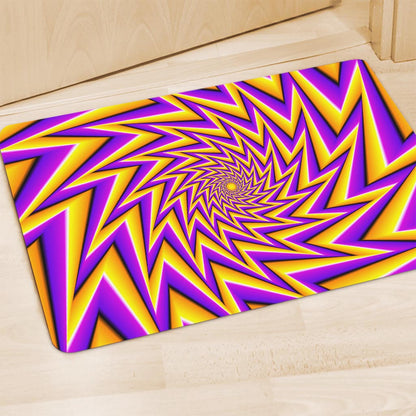 Yellow Big Bang Moving Optical Illusion Polyester Doormat