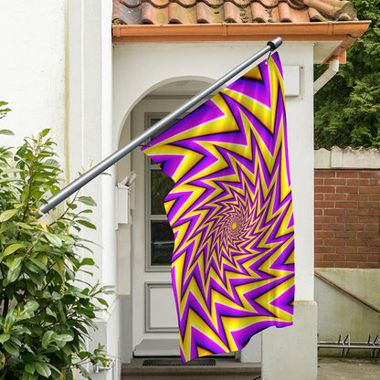 Yellow Big Bang Moving Optical Illusion Polyester Flag