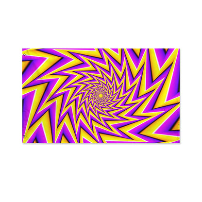 Yellow Big Bang Moving Optical Illusion Polyester Flag