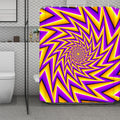 Yellow Big Bang Moving Optical Illusion Polyester Shower Curtain