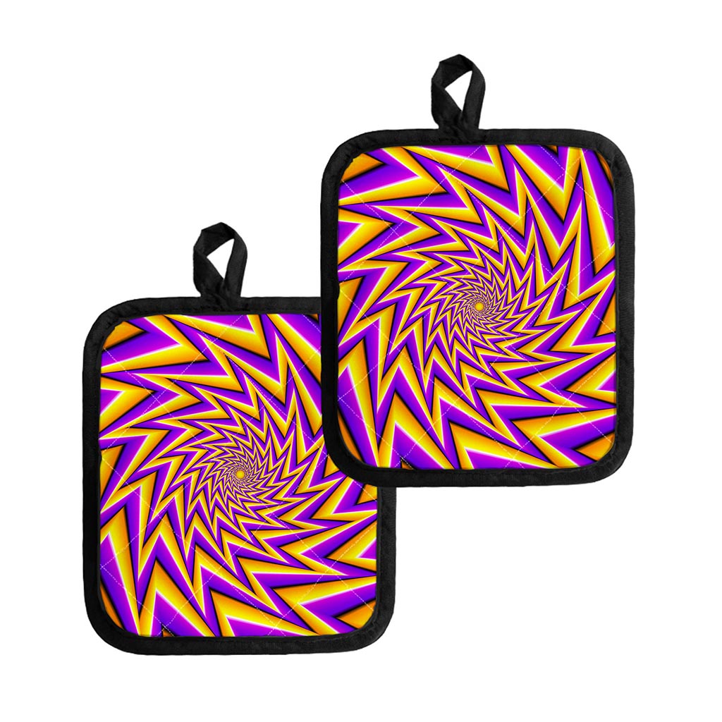 Yellow Big Bang Moving Optical Illusion Pot Holders