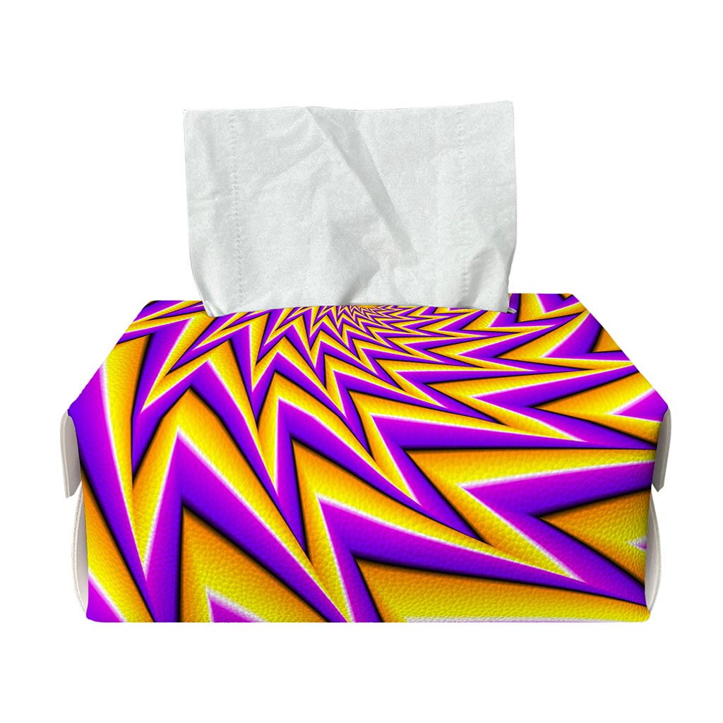 Yellow Big Bang Moving Optical Illusion Rectangle Tissue Box Cover