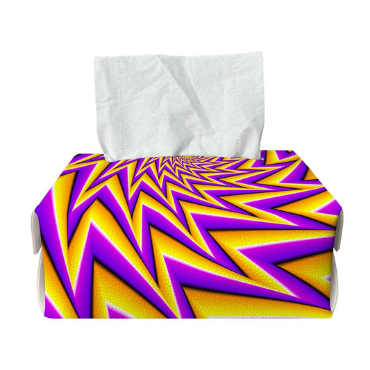 Yellow Big Bang Moving Optical Illusion Rectangle Tissue Box Cover