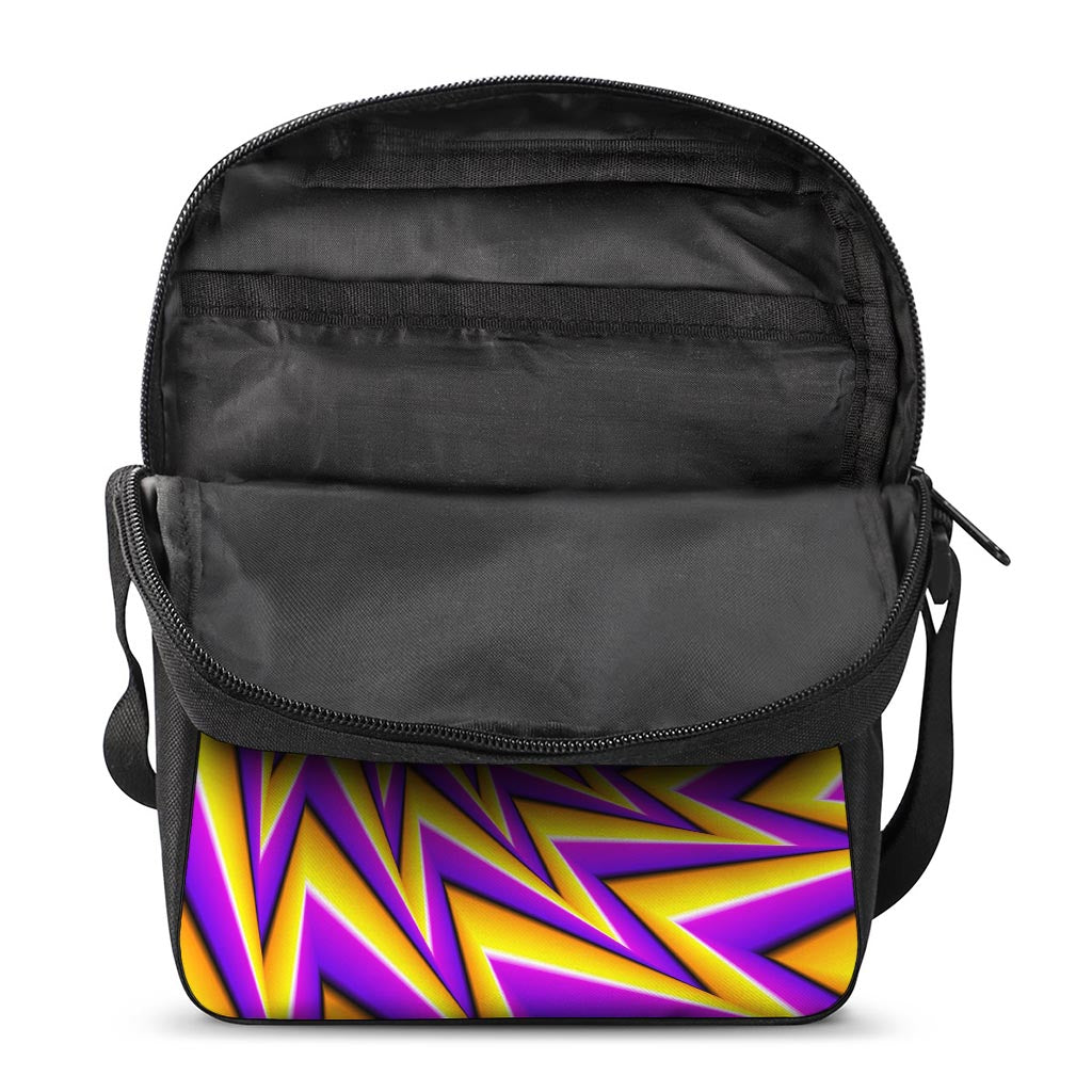 Yellow Big Bang Moving Optical Illusion Rectangular Crossbody Bag