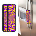 Yellow Big Bang Moving Optical Illusion Refrigerator Handle Covers