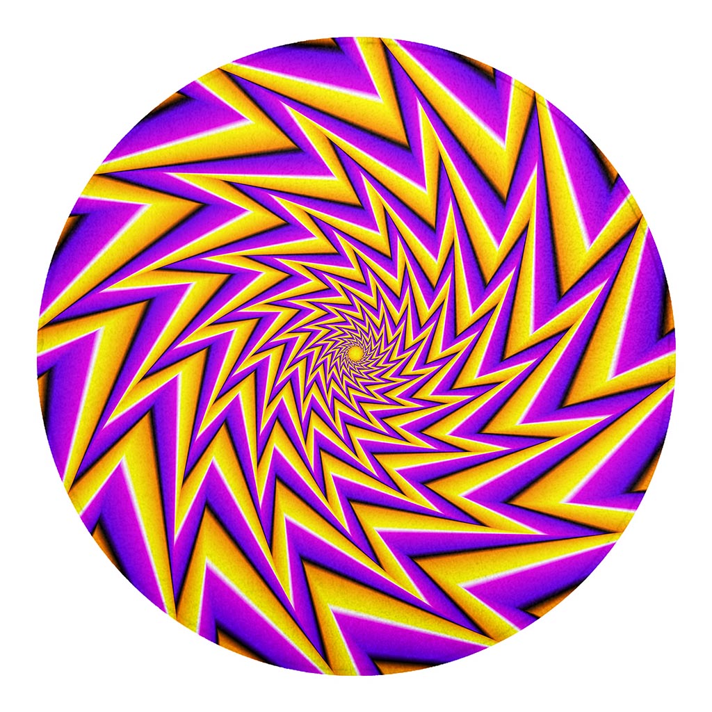 Yellow Big Bang Moving Optical Illusion Round Blanket