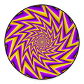 Yellow Big Bang Moving Optical Illusion Round Floor Mat