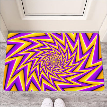Yellow Big Bang Moving Optical Illusion Rubber Doormat