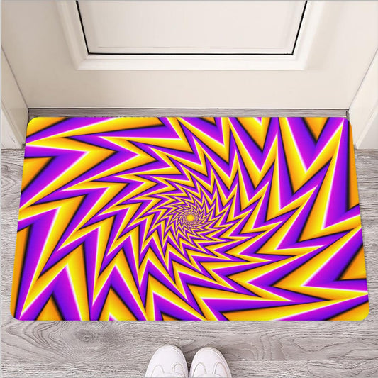 Yellow Big Bang Moving Optical Illusion Rubber Doormat