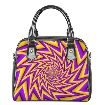 Yellow Big Bang Moving Optical Illusion Shoulder Handbag