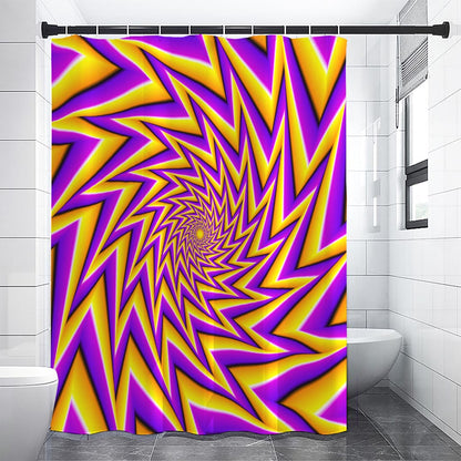 Yellow Big Bang Moving Optical Illusion Shower Curtain