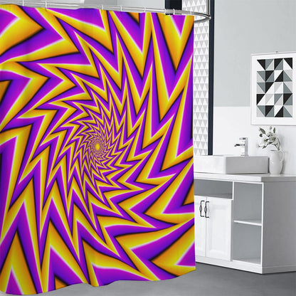 Yellow Big Bang Moving Optical Illusion Shower Curtain