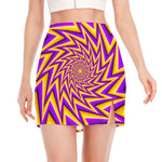 Yellow Big Bang Moving Optical Illusion Side Slit Mini Skirt