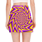 Yellow Big Bang Moving Optical Illusion Side Slit Mini Skirt