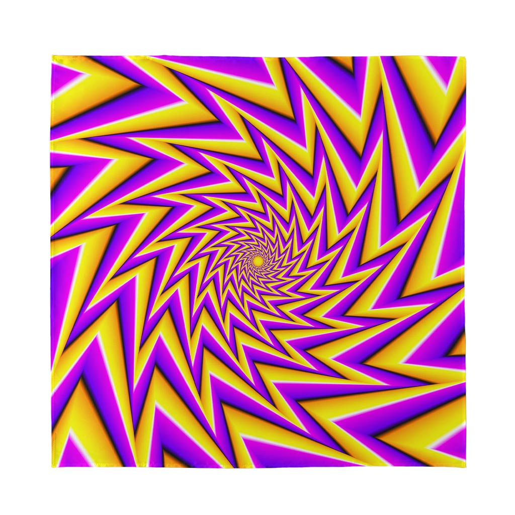 Yellow Big Bang Moving Optical Illusion Silk Bandana