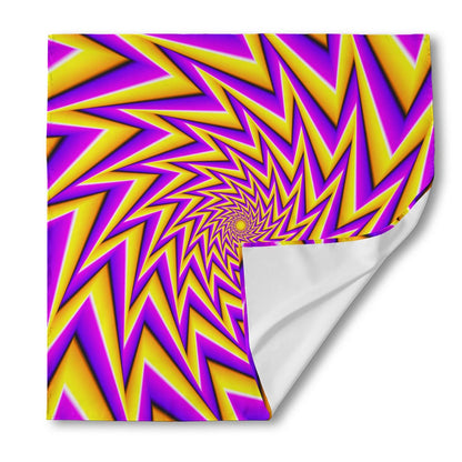 Yellow Big Bang Moving Optical Illusion Silk Bandana