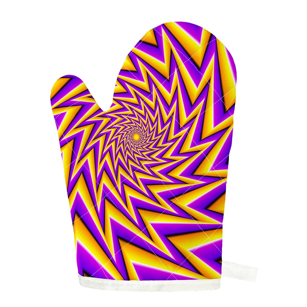 Yellow Big Bang Moving Optical Illusion Single Oven Mitt