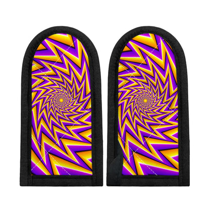 Yellow Big Bang Moving Optical Illusion Skillet Handle Cover