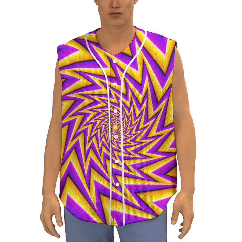 Yellow Big Bang Moving Optical Illusion Sleeveless Baseball Jersey