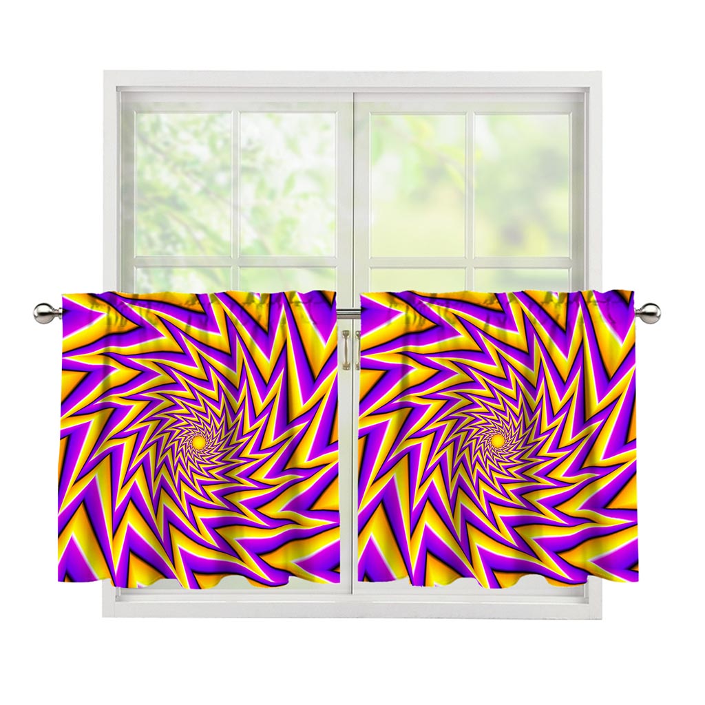 Yellow Big Bang Moving Optical Illusion Tier Curtains