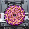 Yellow Big Bang Moving Optical Illusion Tire Cover With Camera Hole