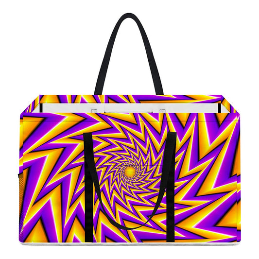 Yellow Big Bang Moving Optical Illusion Utility Tote Bag