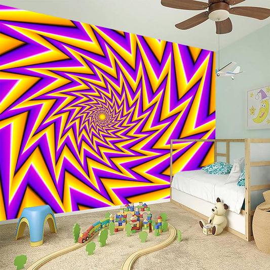 Yellow Big Bang Moving Optical Illusion Wall Sticker