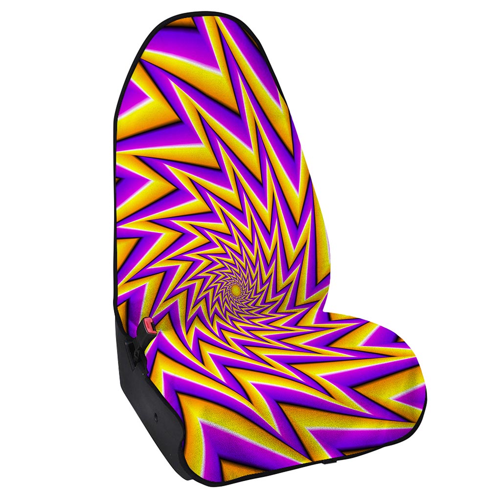 Yellow Big Bang Moving Optical Illusion Waterproof Car Seat Cover