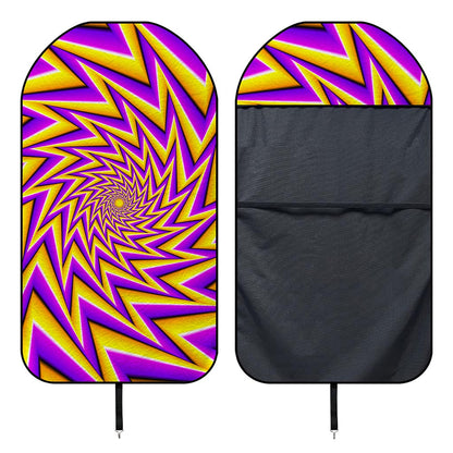 Yellow Big Bang Moving Optical Illusion Waterproof Car Seat Cover
