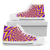 Yellow Big Bang Moving Optical Illusion White High Top Sneakers