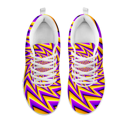 Yellow Big Bang Moving Optical Illusion White Running Shoes