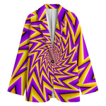 Yellow Big Bang Moving Optical Illusion Women's Blazer