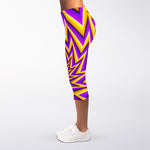 Yellow Big Bang Moving Optical Illusion Women's Capri Leggings