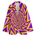 Yellow Big Bang Moving Optical Illusion Women's Cotton Blazer