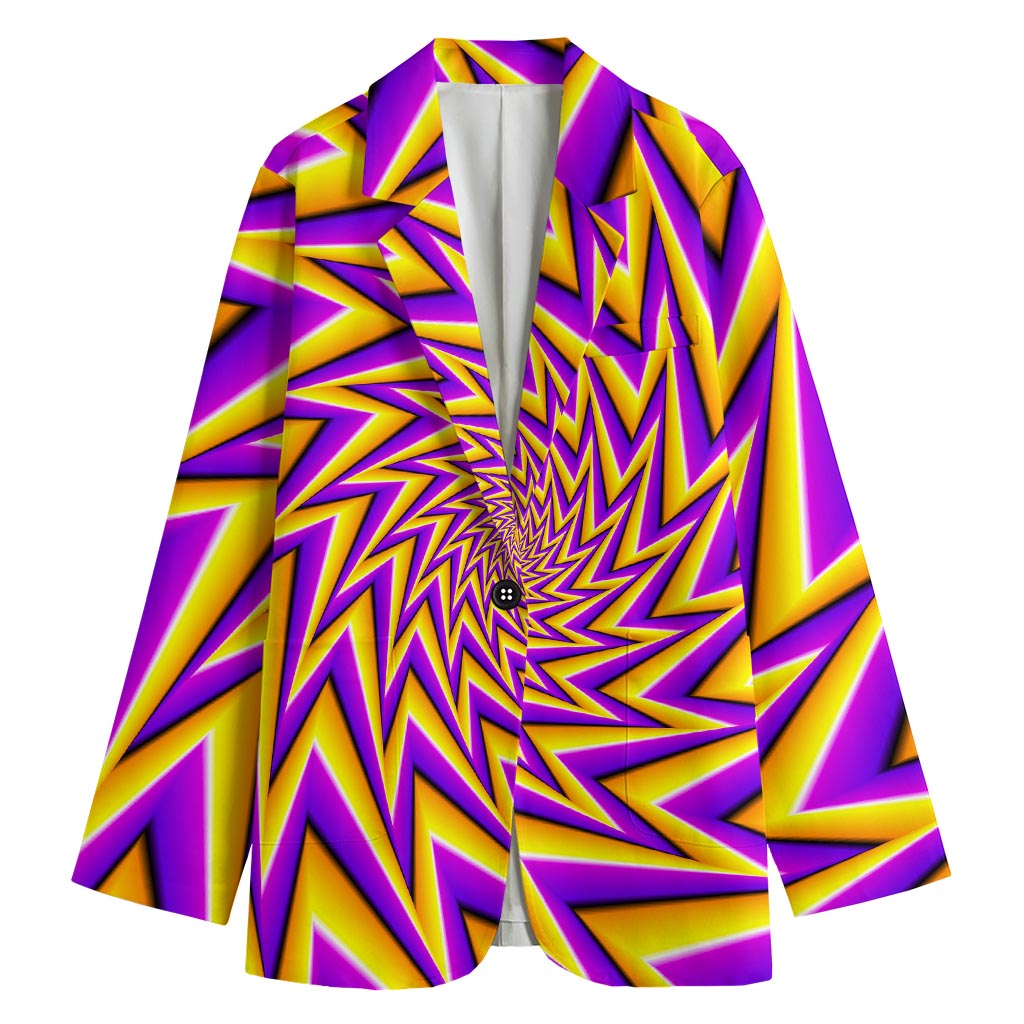 Yellow Big Bang Moving Optical Illusion Women's Cotton Blazer