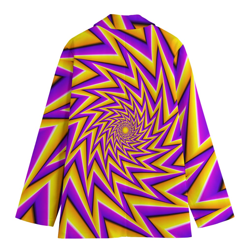 Yellow Big Bang Moving Optical Illusion Women's Cotton Blazer