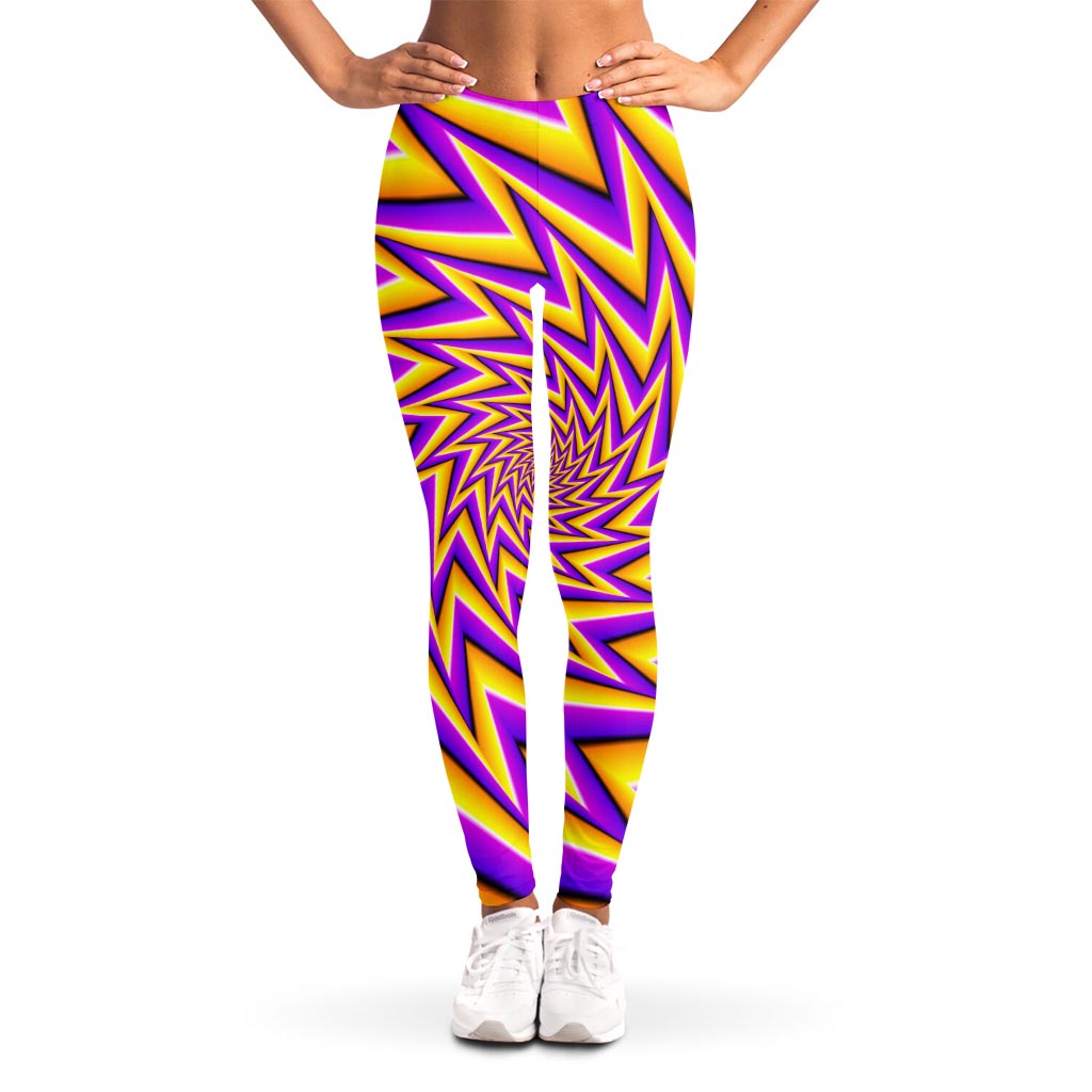 Yellow Big Bang Moving Optical Illusion Women's Leggings