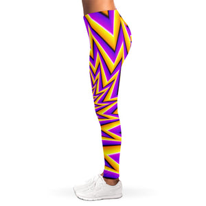 Yellow Big Bang Moving Optical Illusion Women's Leggings