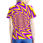 Yellow Big Bang Moving Optical Illusion Women's Polo Shirt