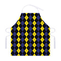 Yellow Black And Blue Argyle Print Adjustable Apron