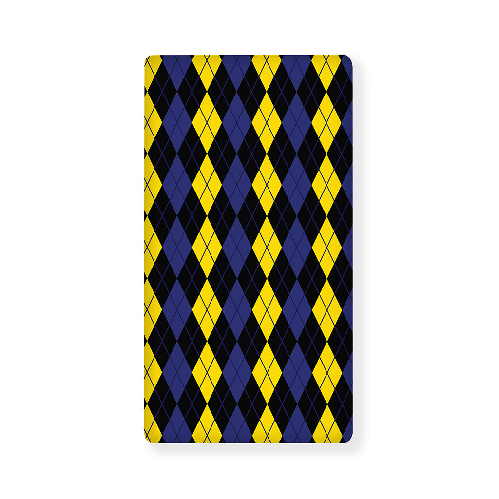 Yellow Black And Blue Argyle Print Baby Crib Sheet