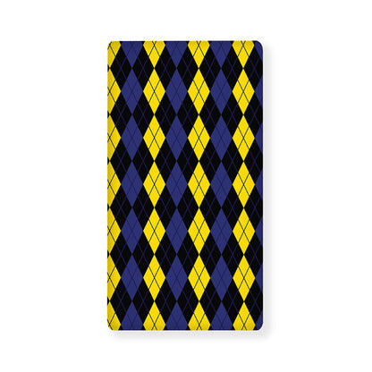 Yellow Black And Blue Argyle Print Baby Crib Sheet