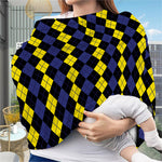 Yellow Black And Blue Argyle Print Baby Seat Cover