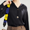 Yellow Black And Blue Argyle Print Bag Strap